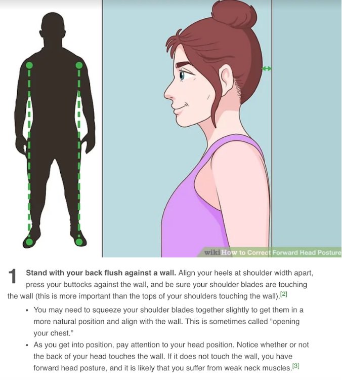 wikiHow's tweet image. #wikihowto combat &quot;text neck&quot; at home. Start with this posture test: wikihow.com/Correct-Forwar…