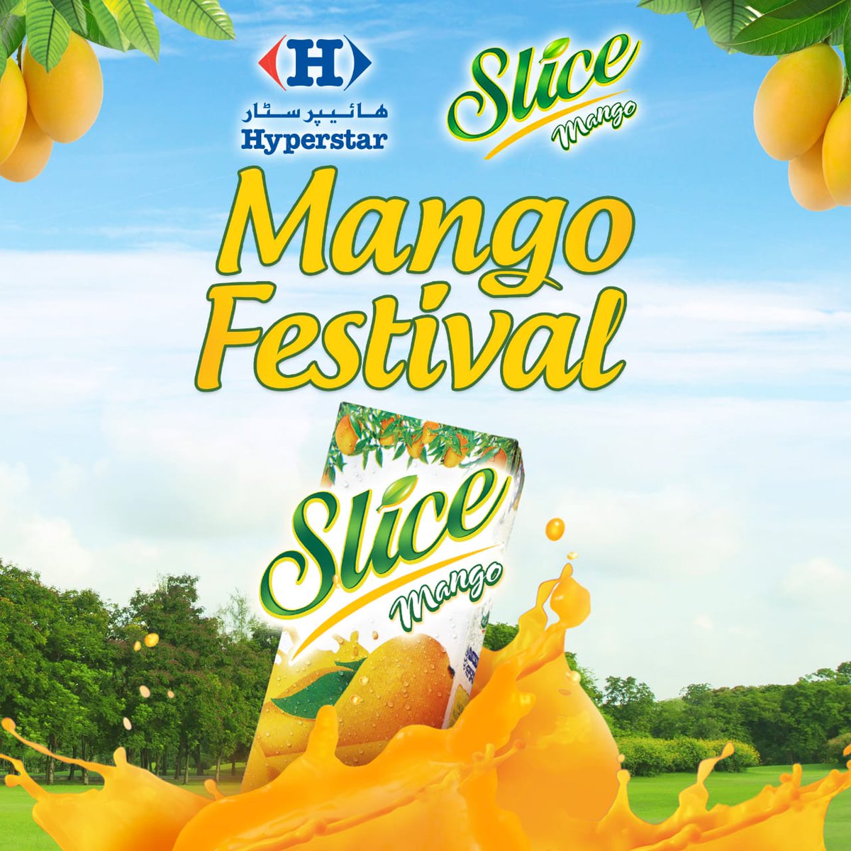 SlicePakistan's tweet photo. This mango season, Slice brings you some exciting activities and lots of fruity fun. Head to your nearest @HyperstarPk and let the Mango Festival begin! #PurePleasure #Slice https://t.co/C1nRk3oCz4