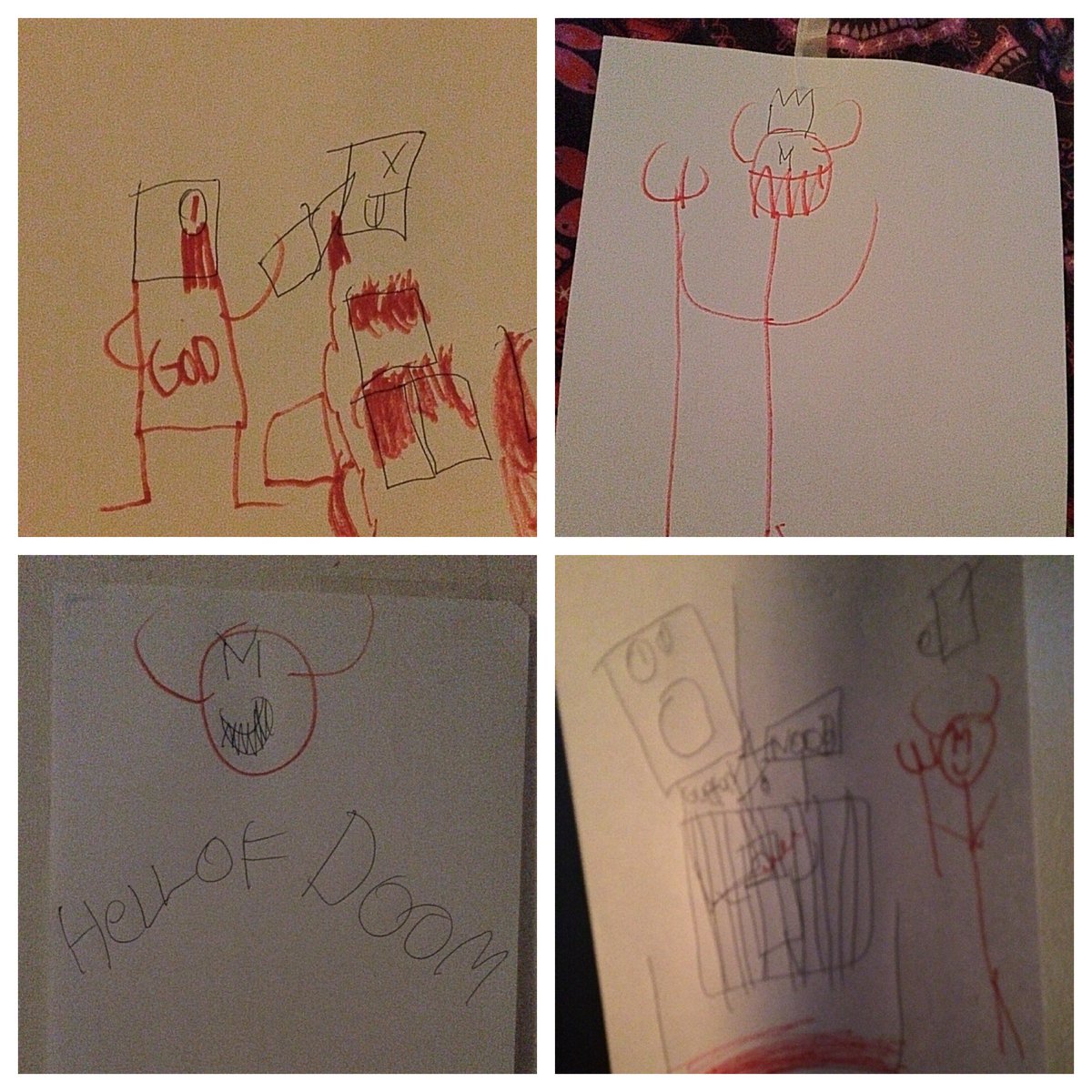 #WTF #KidsAreTerrifying #KidArt                                      Me: what are you drawing?
7yo: