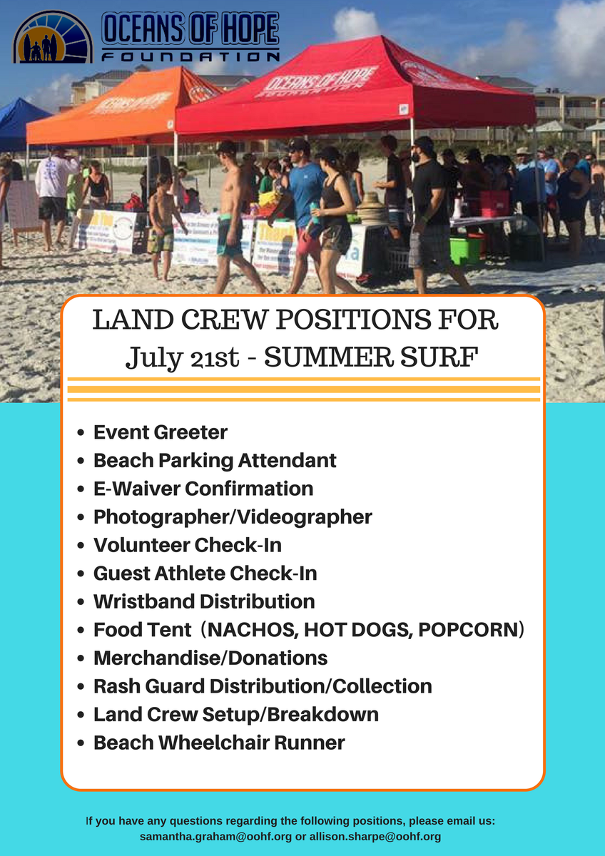OceansofHopeFd's tweet photo. #LANDCREW #VOLUNTEERS #SUMMERSURF2018 https://t.co/JYdDsNNtJ7 https://t.co/8PjyDo3jlC