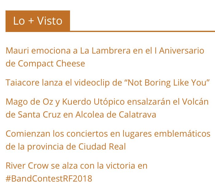 CompactCheese_'s tweet photo. 🔊🔊 Lo +Visto de esta semana en #CompactCheese🧀
1️⃣ @Mauri_band en La Lambrera
2️⃣ Nuevo videoclip @Taiacore
3️⃣ @MAGODEOZOFIC y @KuerdoUtopico en #CiudadReal
4️⃣ Conciertos en lugares emblemáticos
5️⃣ @RiverCrowBand ganador concurso de bandas @ResurrectionESP https://t.co/jWhvIV4g9h