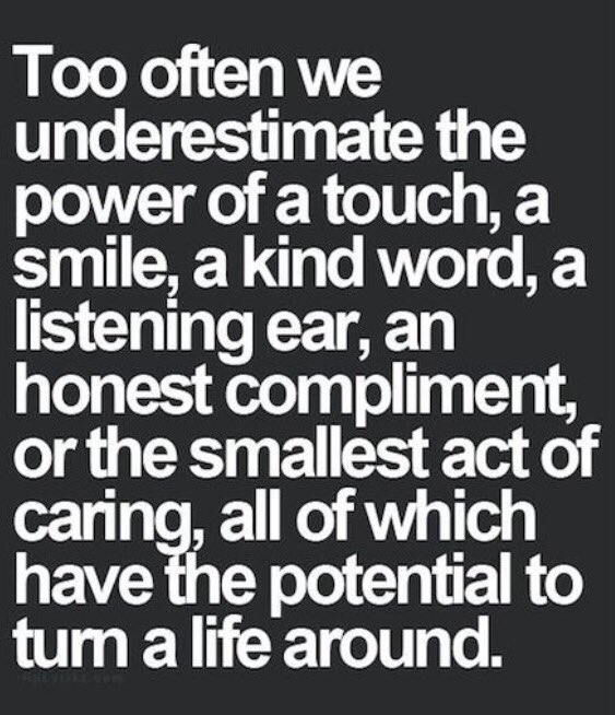 @MistaGoode @OneBigCommunity @YouthViolenceUK @LambethIAG @ProjectYANA17 @DIVERTLondon @SOLAfoundation @smpbrixton @KnellTaylor @AbdulKarimSPW @DrNBYP Too often we under estimate the power of a touch, a smile, a kind word, a listening ear, an honest compliment or the smallest act of caring, all of which have the power to turn a life around.
#ThinkBigSundayWithMarsha