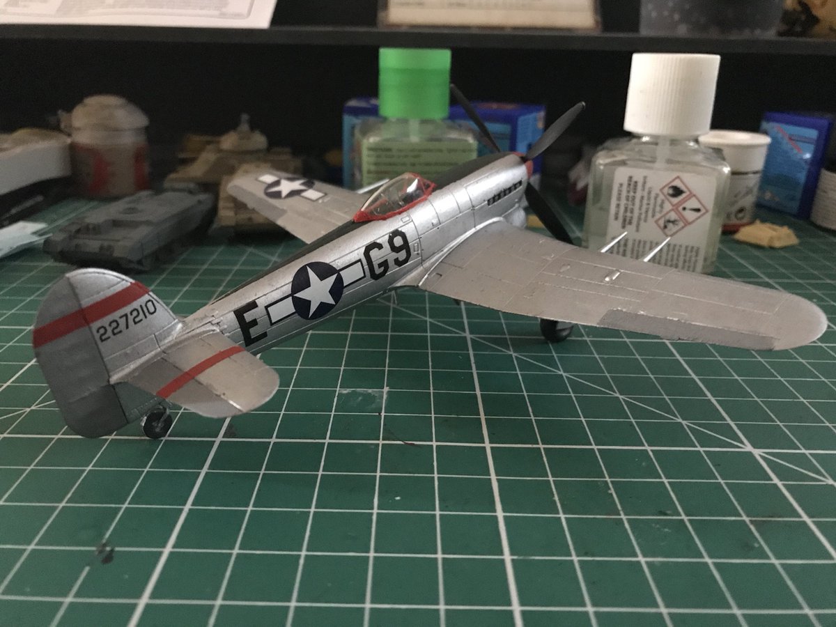 CAB23Mossie's tweet photo. God knows how late but finally finished my #whatifgb USAAF Hawker Typhoon in 1/72 base kit by @Airfix would be interesting to hear @project_typhoon โs opinion on it! (I have x2 1/48 Tiffies to do in RAF scheme) #scalemodel https://t.co/WsSPYAveQD