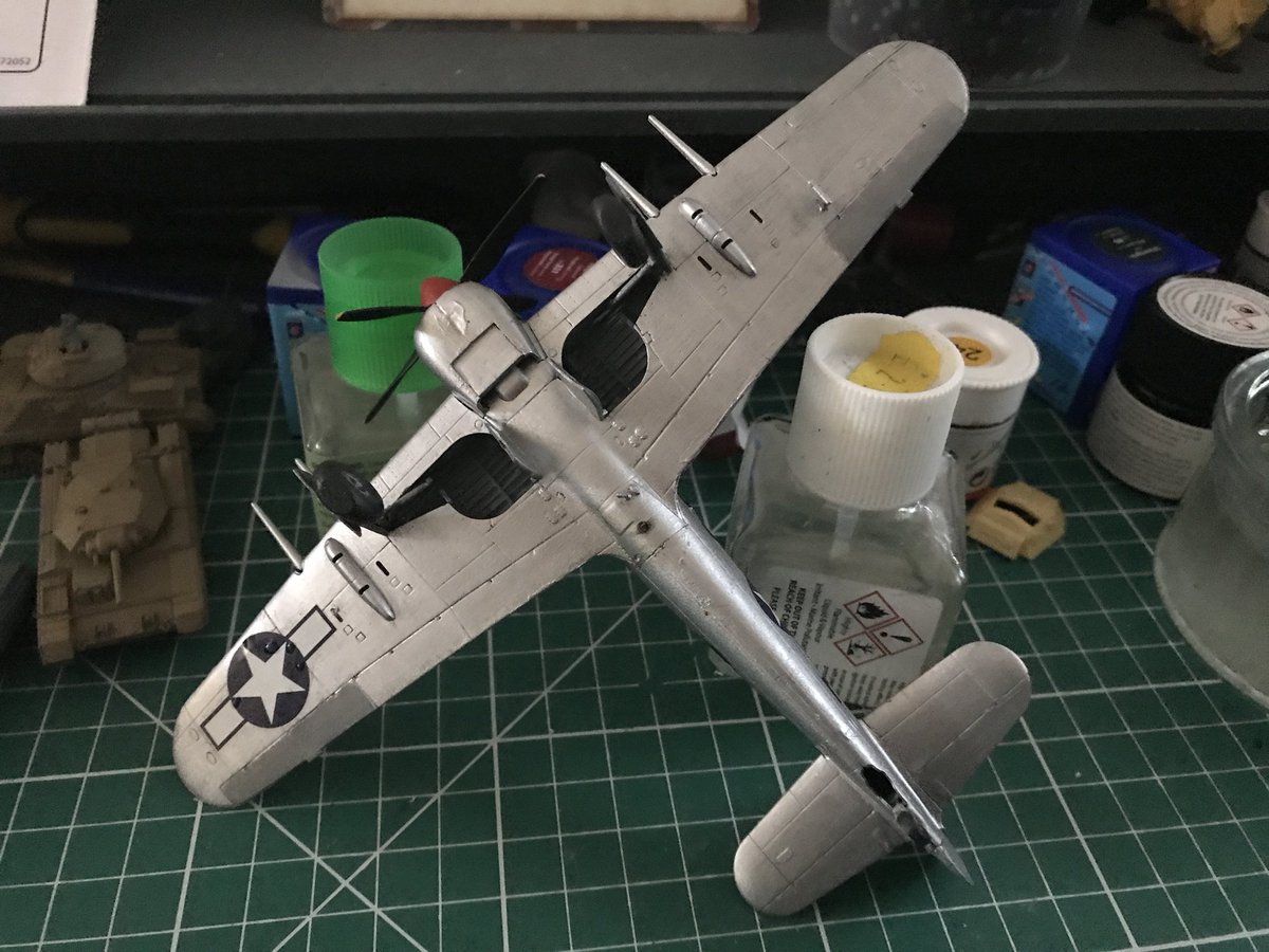CAB23Mossie's tweet photo. God knows how late but finally finished my #whatifgb USAAF Hawker Typhoon in 1/72 base kit by @Airfix would be interesting to hear @project_typhoon โs opinion on it! (I have x2 1/48 Tiffies to do in RAF scheme) #scalemodel https://t.co/WsSPYAveQD