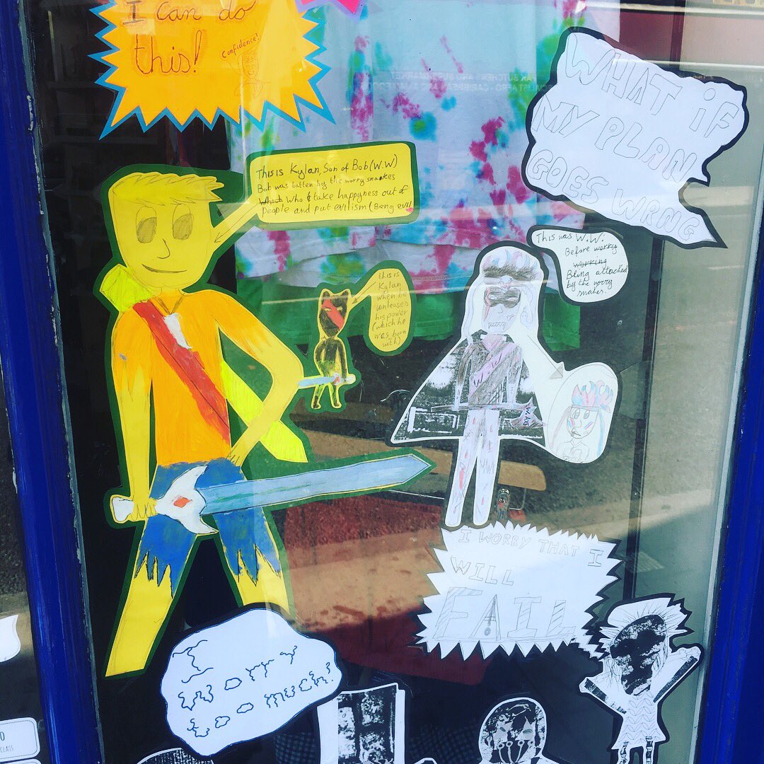 mindshopN16's tweet photo. proud to be supporting the amazing students of Jubilee Primary with the #worryboyprogram they have created inspiring art to raise awareness about #mentalhealth ....#mymindshop #mentalhealthawarness #stokenewingtonchurchstreet #hackney #n16 https://t.co/2bYEReFWin