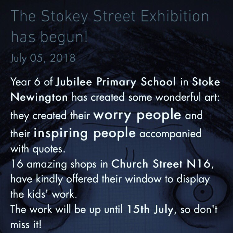 mindshopN16's tweet photo. proud to be supporting the amazing students of Jubilee Primary with the #worryboyprogram they have created inspiring art to raise awareness about #mentalhealth ....#mymindshop #mentalhealthawarness #stokenewingtonchurchstreet #hackney #n16 https://t.co/2bYEReFWin
