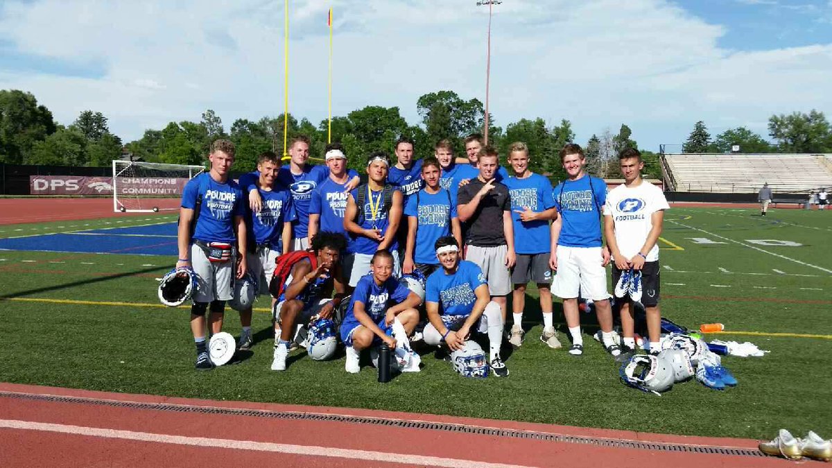 PoudreFootball's tweet photo. We hope everyone had a good week off and got to spend some time with family and friends over the 4th of July Holiday. 

Time to get back to work tomorrow morning and just a week away from padded camp. A quick look back at the first month of our summer!! Let’s grind #poudrepower https://t.co/zyPgYSTJ76