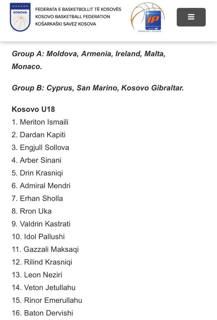 DengAcademy's tweet photo. Congratulations Deng Academy Alumni Leon Neziri for making the Kosovo U18 team #GoodToGreat https://t.co/mwhGPkVAJn