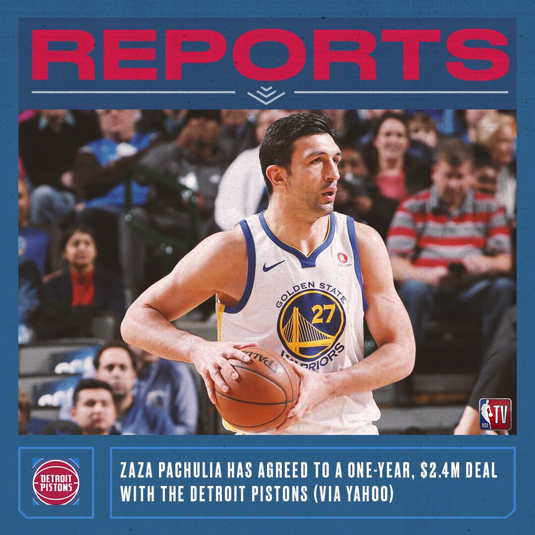 NBA TV on Twitter "Reports Zaza Pachulia has agreed to a oneyear, 2