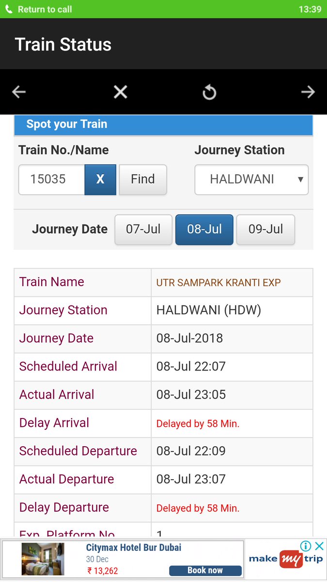 stylishjain's tweet photo. See how railways is fooling people. Train no 15035 has still not reached Haldwani and as per NTES, train departed from there at 23:07. It is showing that train has reached its destination, however it still 2 stops away.@RailMinIndia @PiyushGoyalOffc #Mismanagement #NoValueOfTime https://t.co/V49Ra6RerT