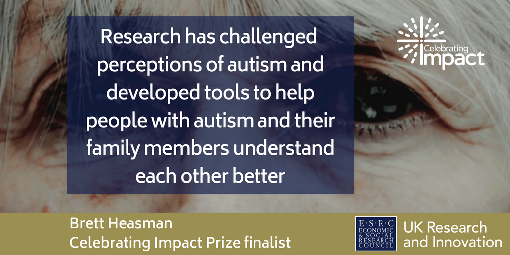 ESRC's tweet photo. "Improving public understanding of autism" - case study featuring research by @Brett_Heasman: https://t.co/VQMVTLymry #impactprize https://t.co/qQj0qzPM5n