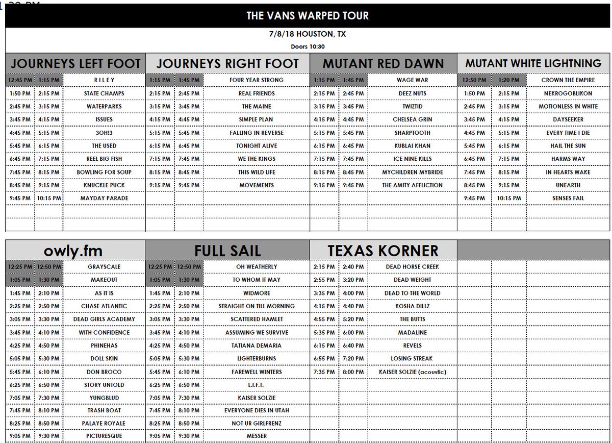 vans warped tour 2018 dates