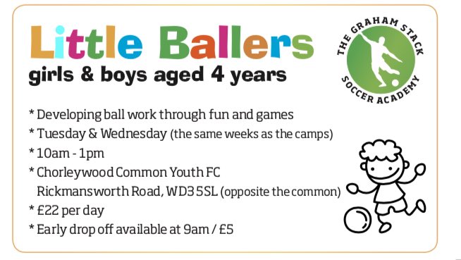 'The GSSA Little Ballers' - A new camp specifically designed for boys &amp; girls aged 4, to build confidence &amp; develop fundamentals skills through ball related fun games - find us on Eventbrite &amp;  book your child's place ! If you require more info please email info@thegssa.co.uk