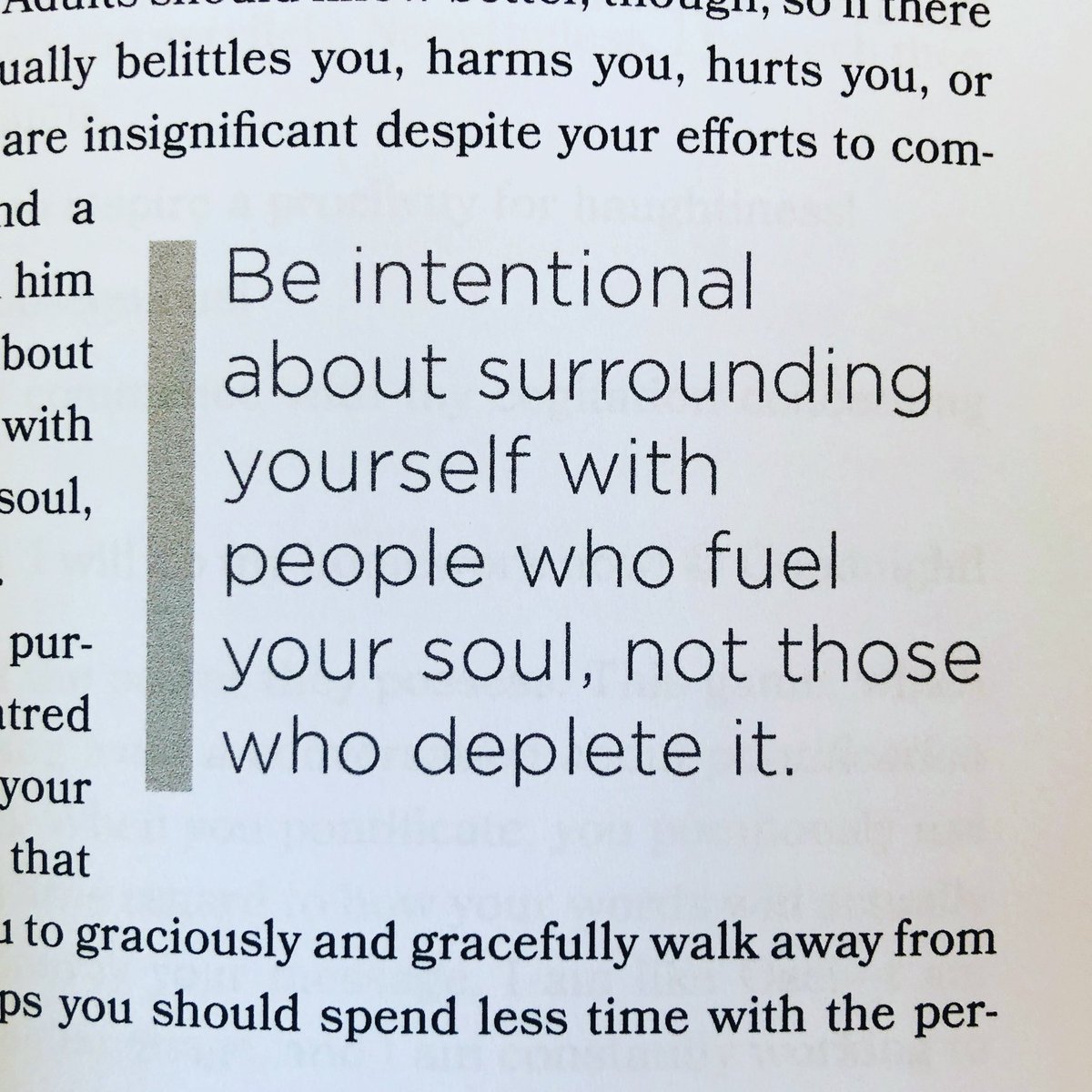 burgessdave's tweet photo. “Be intentional about surrounding yourself with people who fuel your soul, not those who deplete it.” - @kimbearden in #TalkToMe Such an incredible book! Pre-order here: https://t.co/o0sC3Sfanh #tlap #LeadLAP #getyourteachon https://t.co/1Kl4NRzm8Q