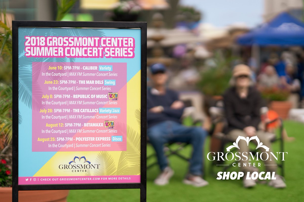 GrossmontCenter's tweet photo. Join us for our Summer Concert Series at Grossmont Center #free #summer #concerts #music #fun #family #community #grossmontcenter #SHOPLOCAL #bestdayever #gcbestdayever #gcgivesback #gchavethebestdayever #tasteofgrossmont #DineLaMesa #ShopLaMesa #ExploreLaMesa https://t.co/bvgWBVX0Kp