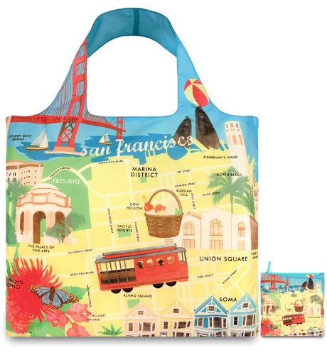 LOQI Urban San Francisco Reusable Shopping Bag, Multicolored, Price: $9.59 amzn.to/2u0QB1c