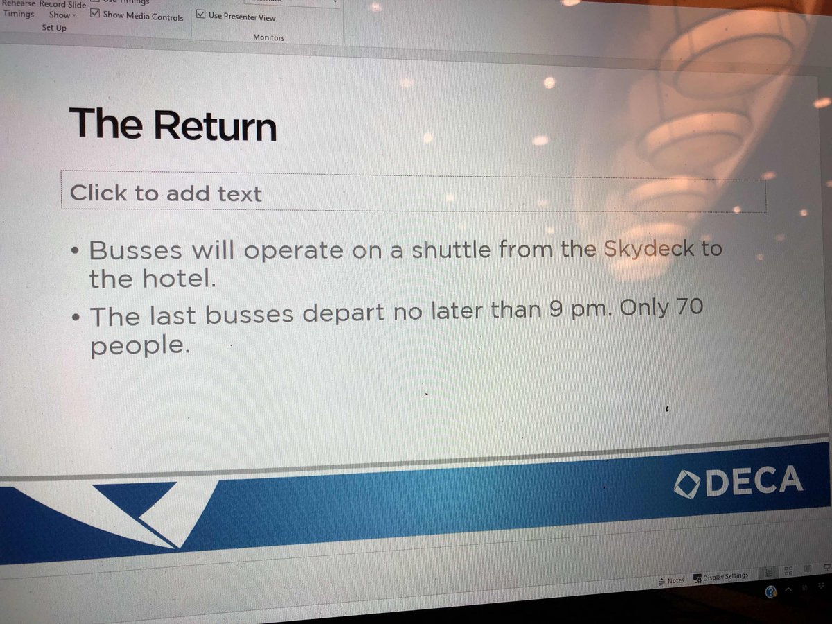 For SKYDECK arrival and return at #decaels