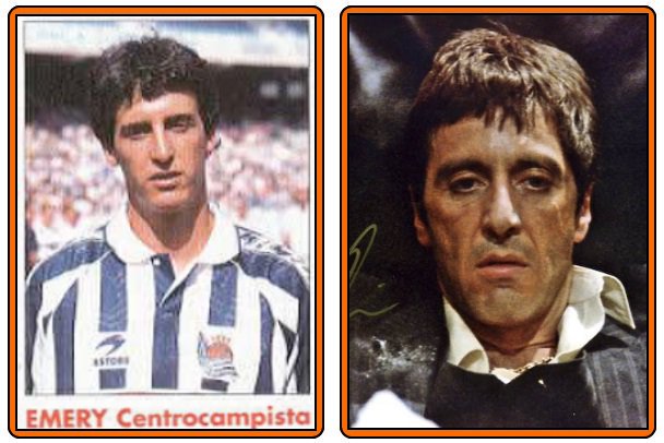 Arsenal FC's new manager Unai EMERY when he was a player (Real Sociedad) and looked like Tony MONTANA