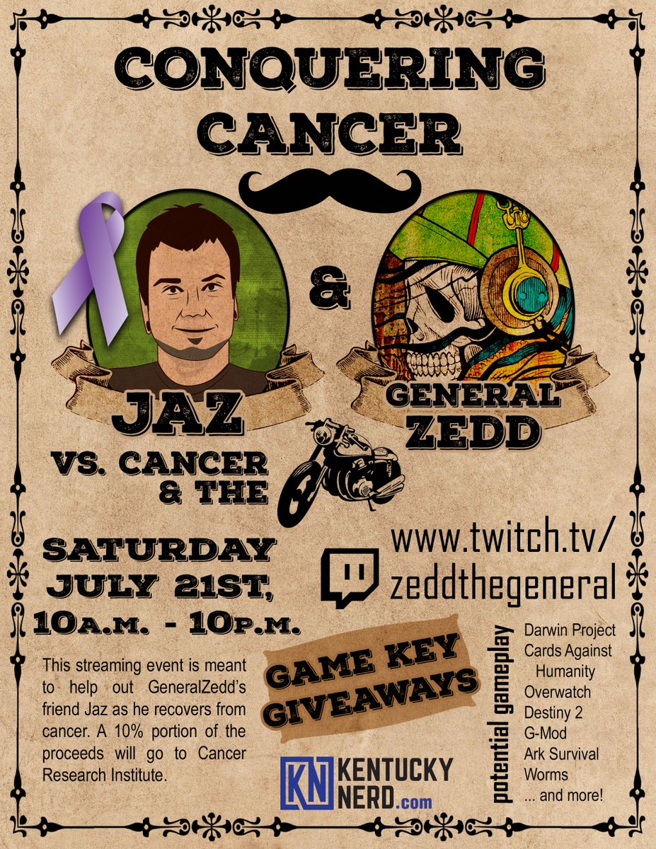 AgeLessFate's tweet photo. Make sure to check out the benefit thread in less than 2 weeks. July 21, 2018. #notmyzedd #fightcancer #benefitstream https://t.co/a2lCMoL1D2