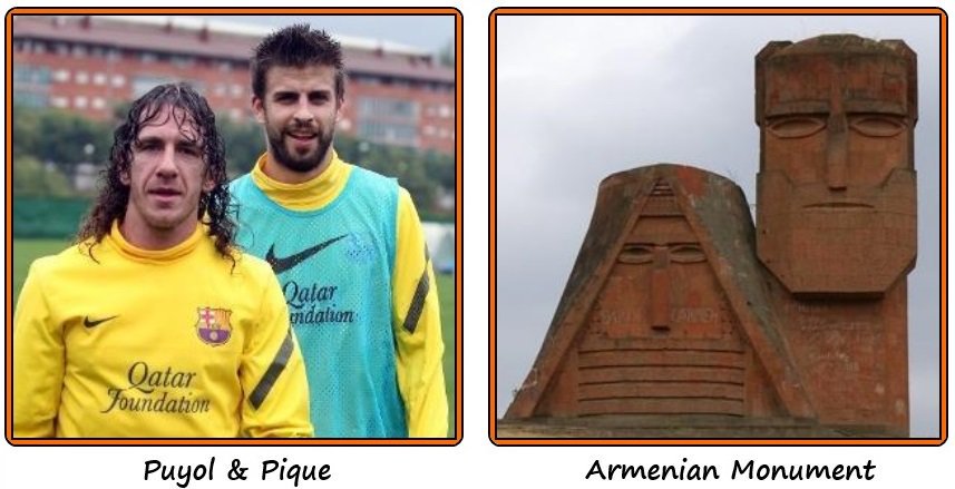 Separated at birth : Puyol + Pique and this Armenian Monument ?