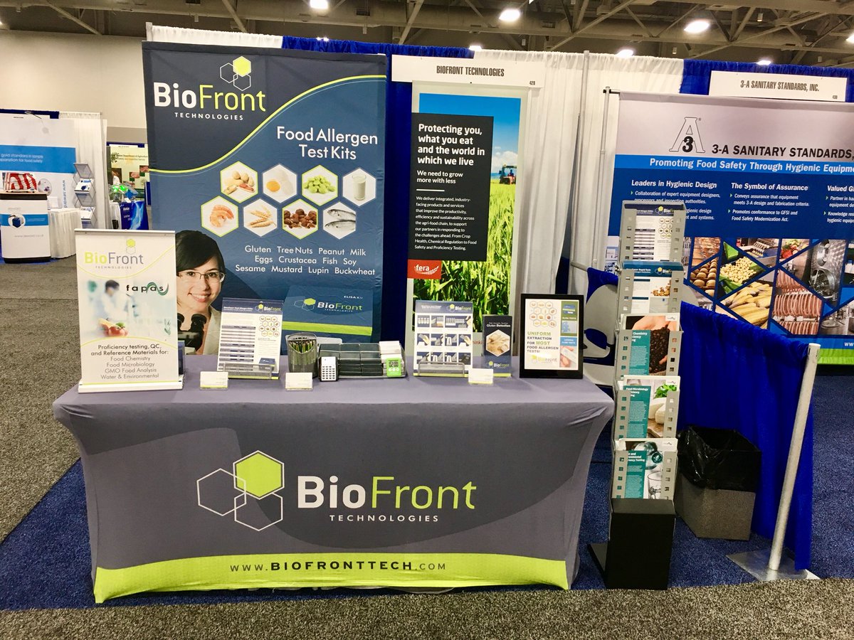 BioFrontTech's tweet image. All set up at #IAFP2018 here in Salt Lake City.  Come by and visit us at booth #428!