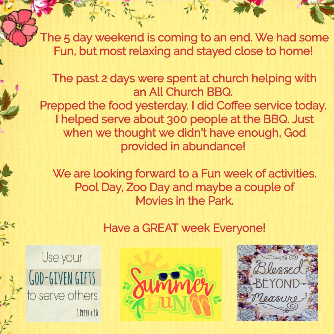 familymgrkendra's tweet image. #weekendover, #SummerFun18, #wearecalledtoserve, #ChurchBBQ, #restandrelax, #funtimes