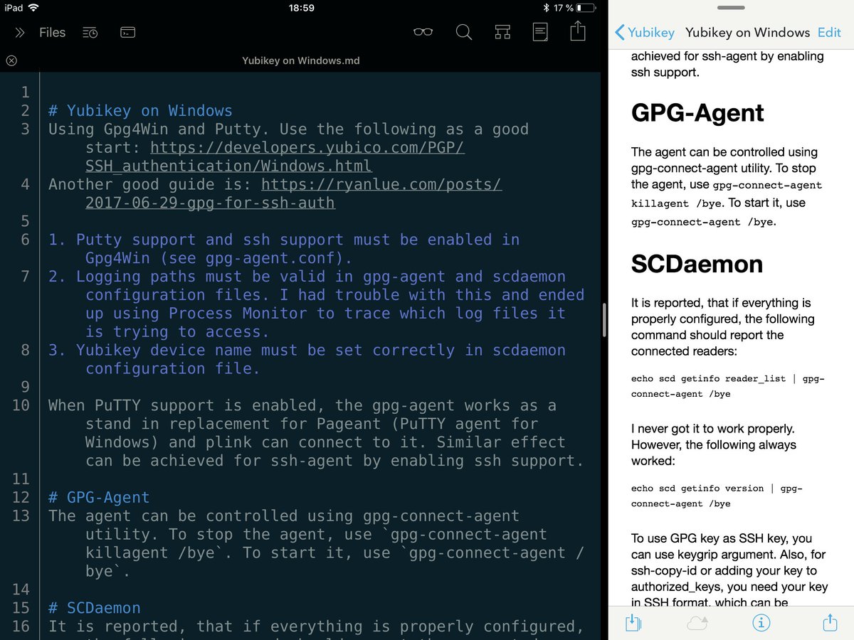OndrejKrajicek's tweet image. IMHO the best way how to take markdown #notes on #iPad: @devontech #DevonthinkToGo and @Textastic in split view. The DTTG view updates in (near-) real-time and also whenever you save in Textastic using Cmd-S. Marvelous :-).
