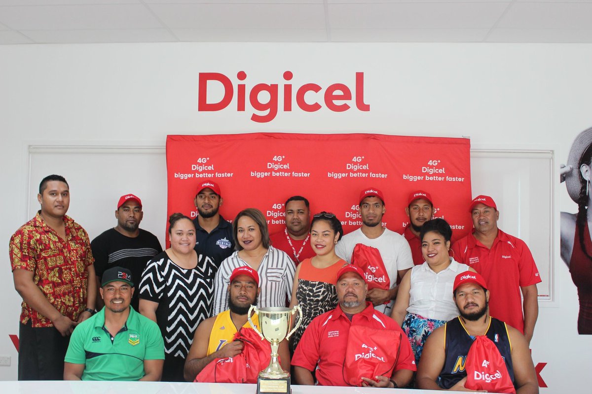 DigicelTO's tweet image. Congratulations again to the Mu&apos;a Rugby League Team that represented Tonga at the Polynesian Cup in Samoa earlier. The team visited the Digicel office this morning. 
#TeamDigicel #DigicelTonga #YourDataNetwork #RugbyLeague #PolynesianCup