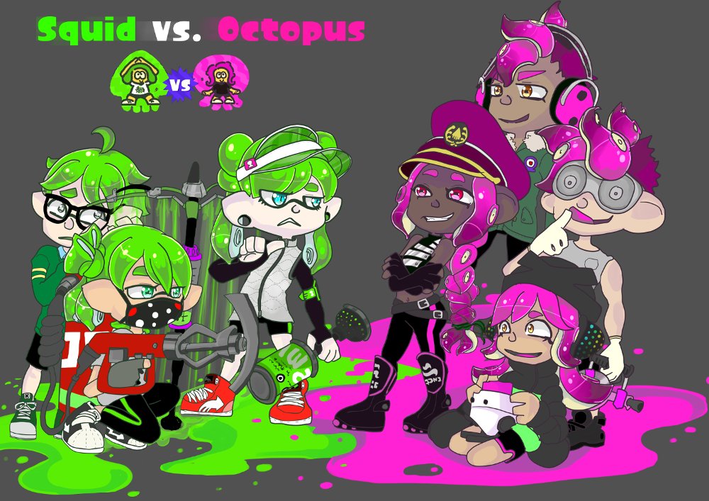 Did a fanart with my OCs 3 I would be team octo ! ò3ó #Splatoon2 #Splatfest...