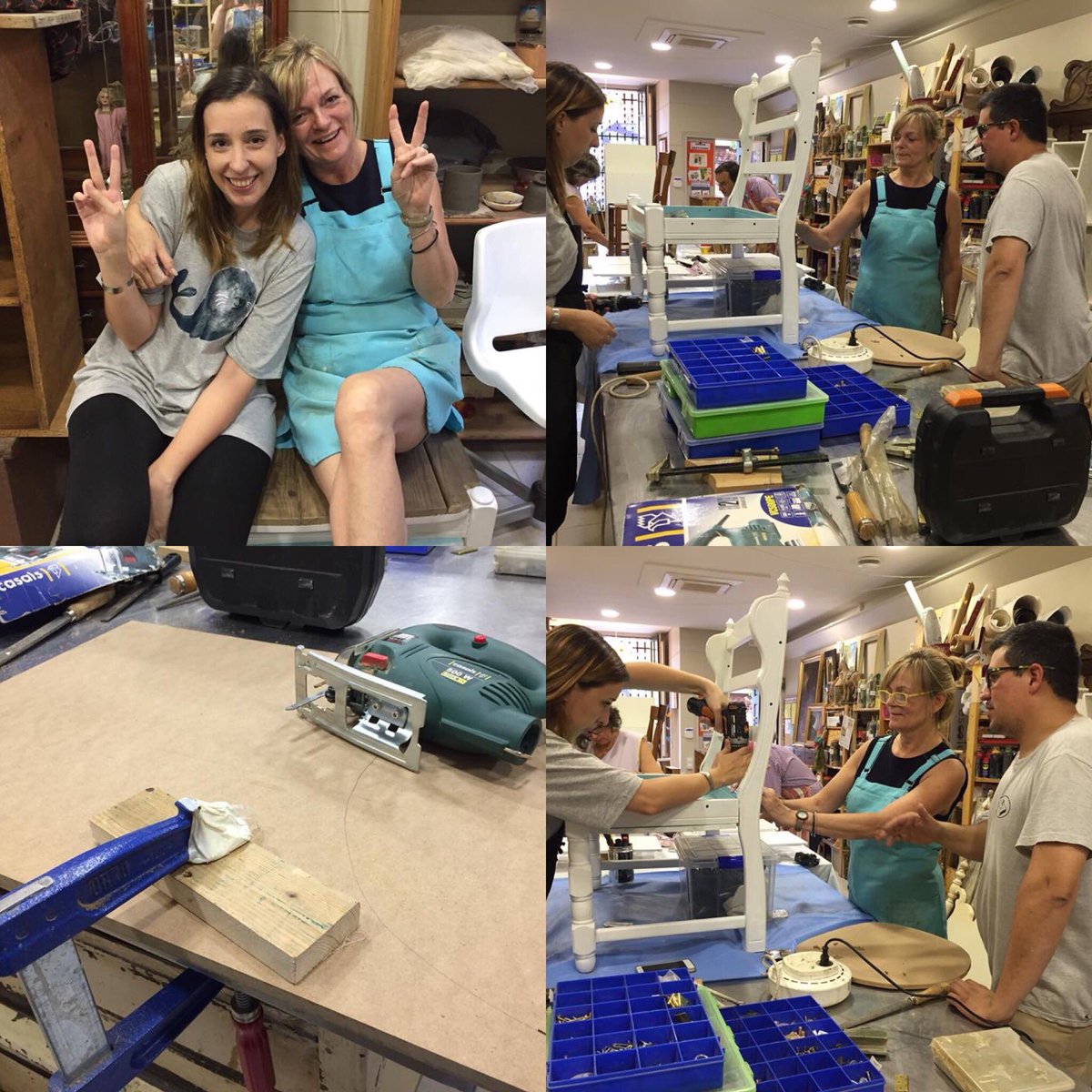 Divendres tarda que fem?
Doncs, classes de fusteria i ebenisteria.
Projectes d’alumnes, quasi somnis... que es van fent realitat. 
El nostre fuster sempre atent i amb solucions d’ofici. Gràcies Marc Perea #ravalstaller #tallerscreatius #ebenisteria #fusteria #marcperera #sabadell