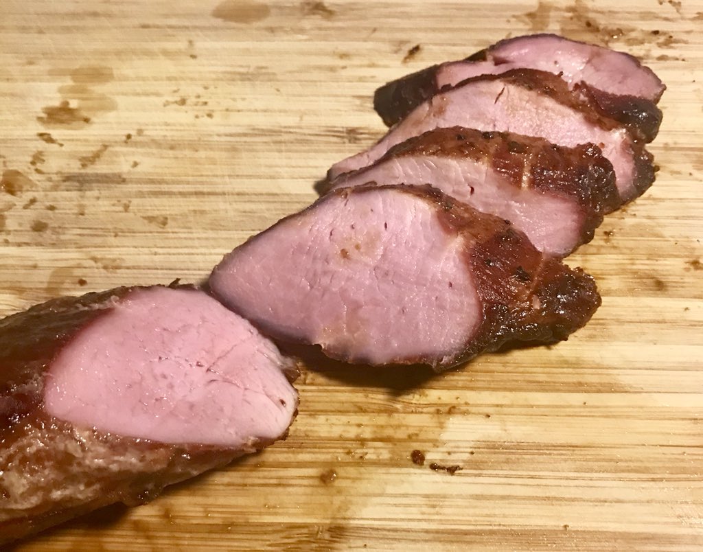 Hoisin, soy , garlic and five spice marinaded and glazed pork loin! Flavorful and tender!