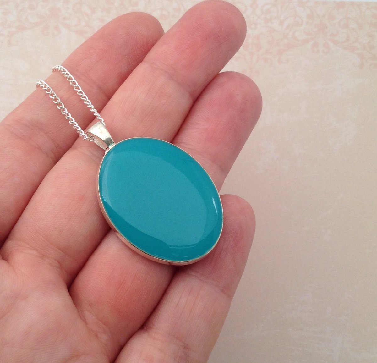 Teal Necklace, Resin Pendant, Resin Jewellery, Mother's Day Gift For Mum, Resin Necklace For Her, Token For Sister, For Birthday tuppu.net/82cb18d9 #BeadsofCreation #Etsy #TealPendant