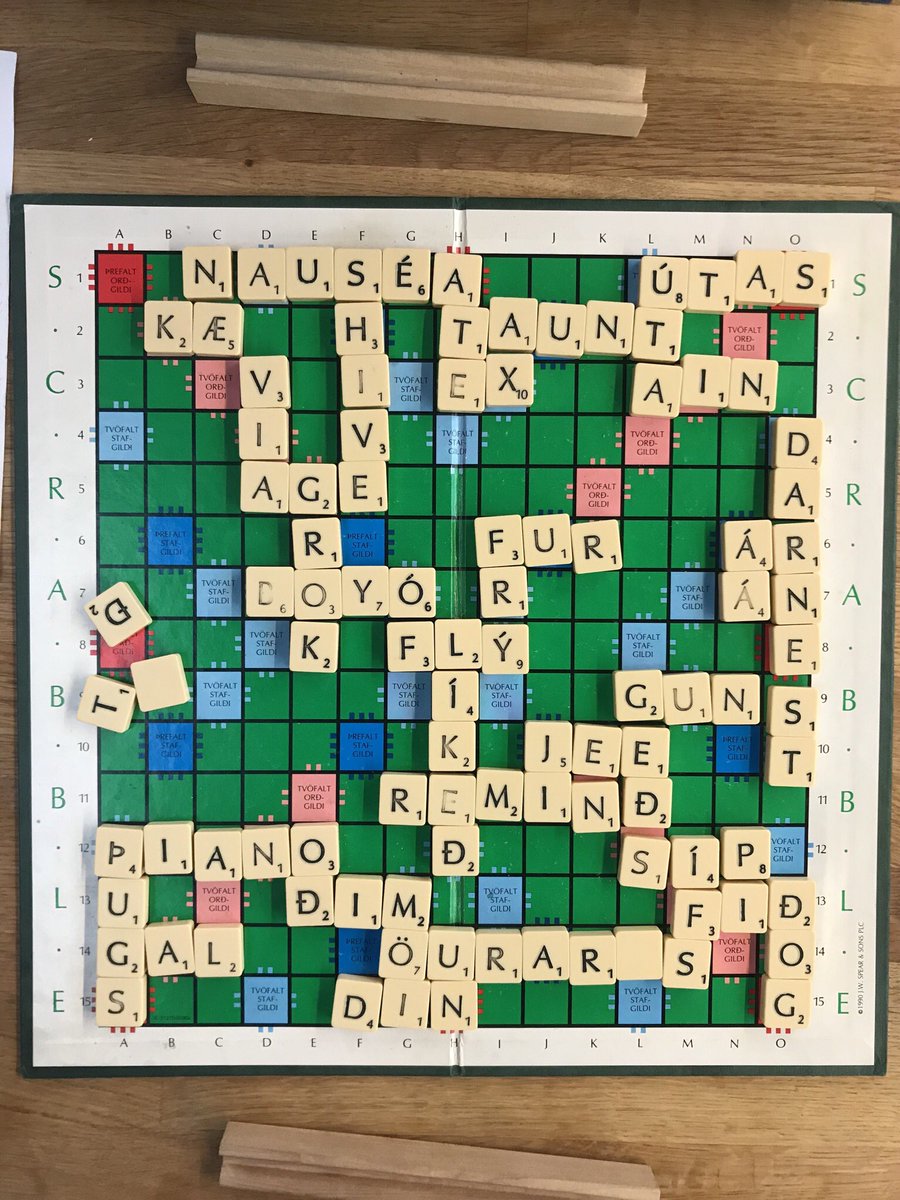 Stefan Fatsis Played Scrabble In A Reykjavik Restaurant Did Not Intentionally Use Any Of The 2 3 Million Words Acceptable In Icelandic Scrabble Or Use The Icelandic Letters Appropriately Or Get