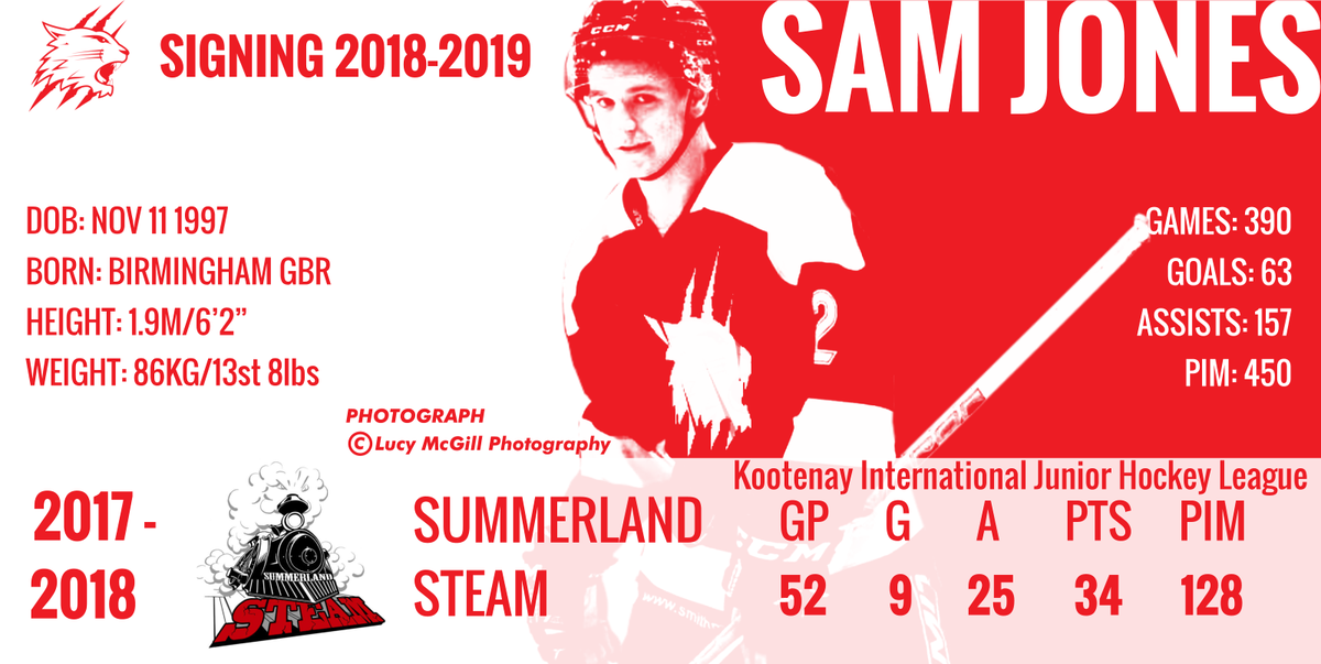 SwinWildcats's tweet image. ✍️PLAYER SIGNING ✍️

Swindon Wildcats are delighted to announce the signing of British defenceman Sam Jones for the upcoming NIHL season! 

Full Article to come at 9am! 📰