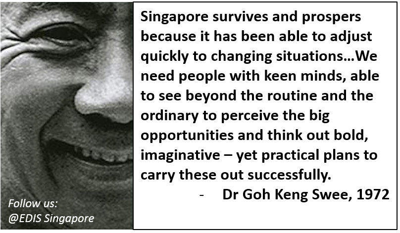 PY_articles's tweet image. How does Singapore survive and prosper? According to Dr. Goh Keng Swee, one of Singapore&apos;s founding fathers - we need to see beyond the routine, and chase big opportunities in  bold, imaginative and yet practical fashion. #PYMentor #Leadership #DrGohKengSwee