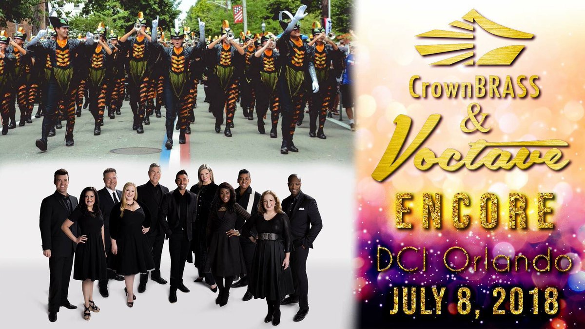 TheCrownBRASS's tweet photo. We are SO excited to perform with @voctavesings tonight at DCI Orlando!! https://t.co/4eSpXof5UF
