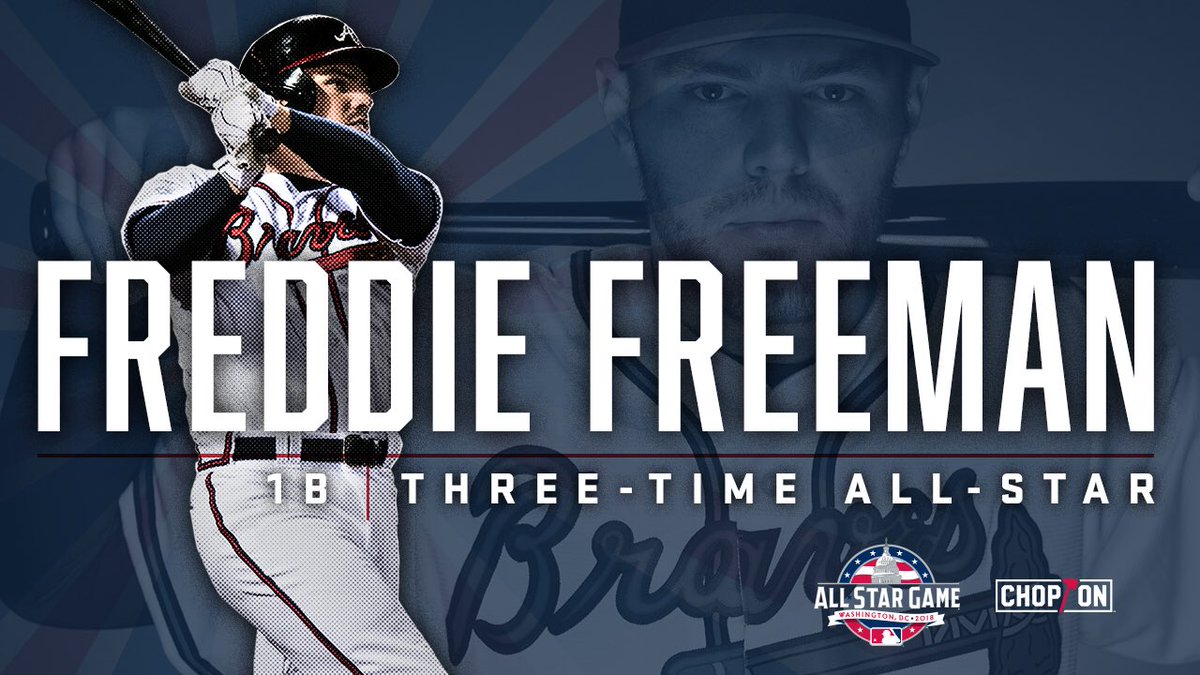 Braves's tweet image. Congratulations to @FreddieFreeman5 for being selected for his THIRD @AllStarGame! #ChopOn