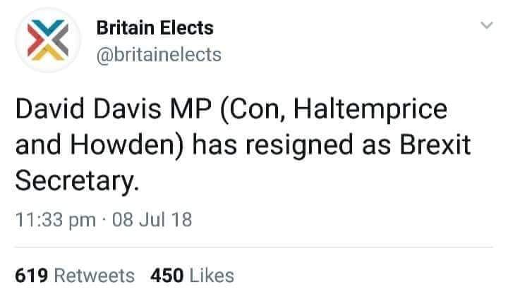 SafcPorto's tweet photo. Seems Davis  has a scrap of self respect left,  unlike the cowardly Boris Johnson who has resigned himself to polishing turds rather than resign from the cabinet. https://t.co/TLXc9ipsLA