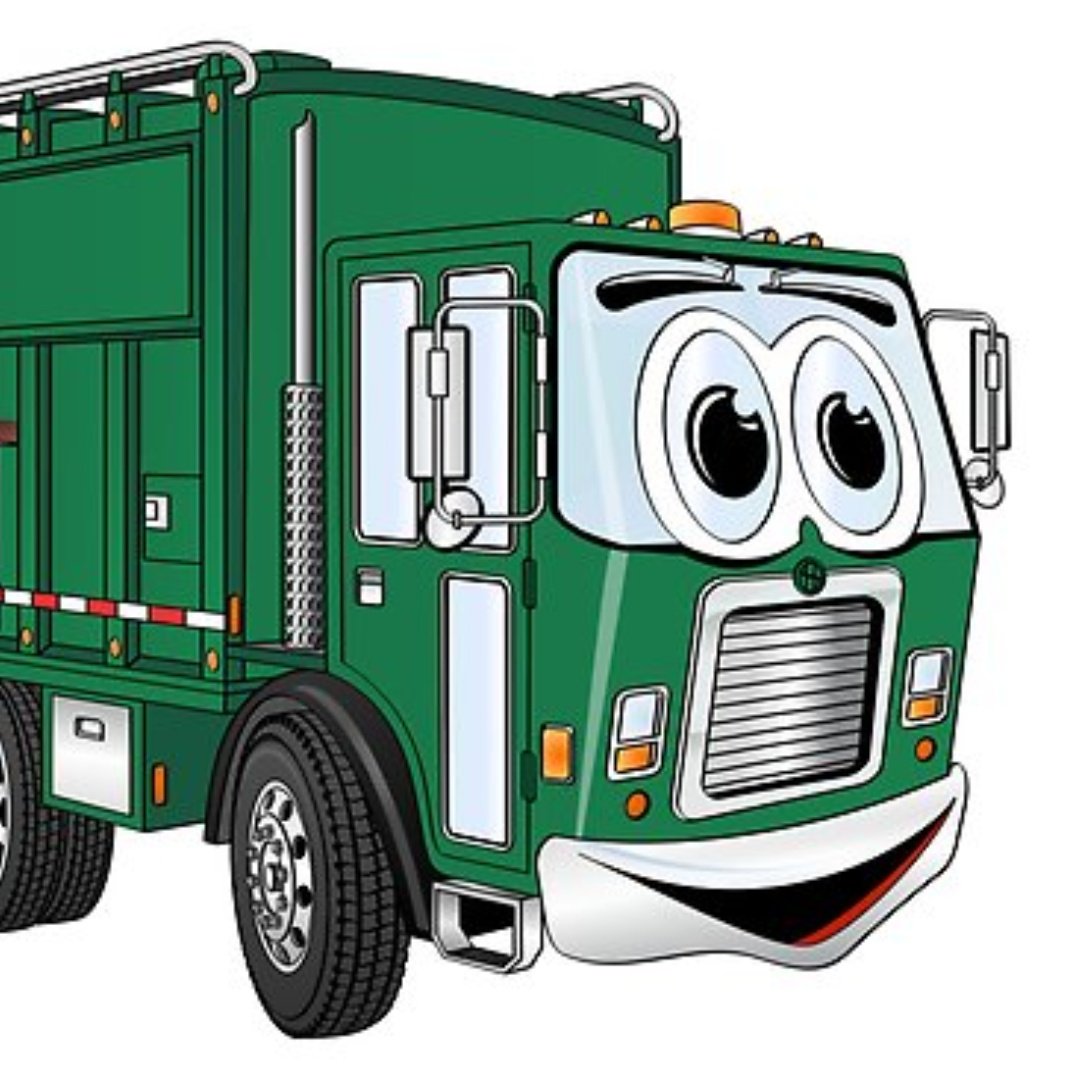 Green Garbage Truck