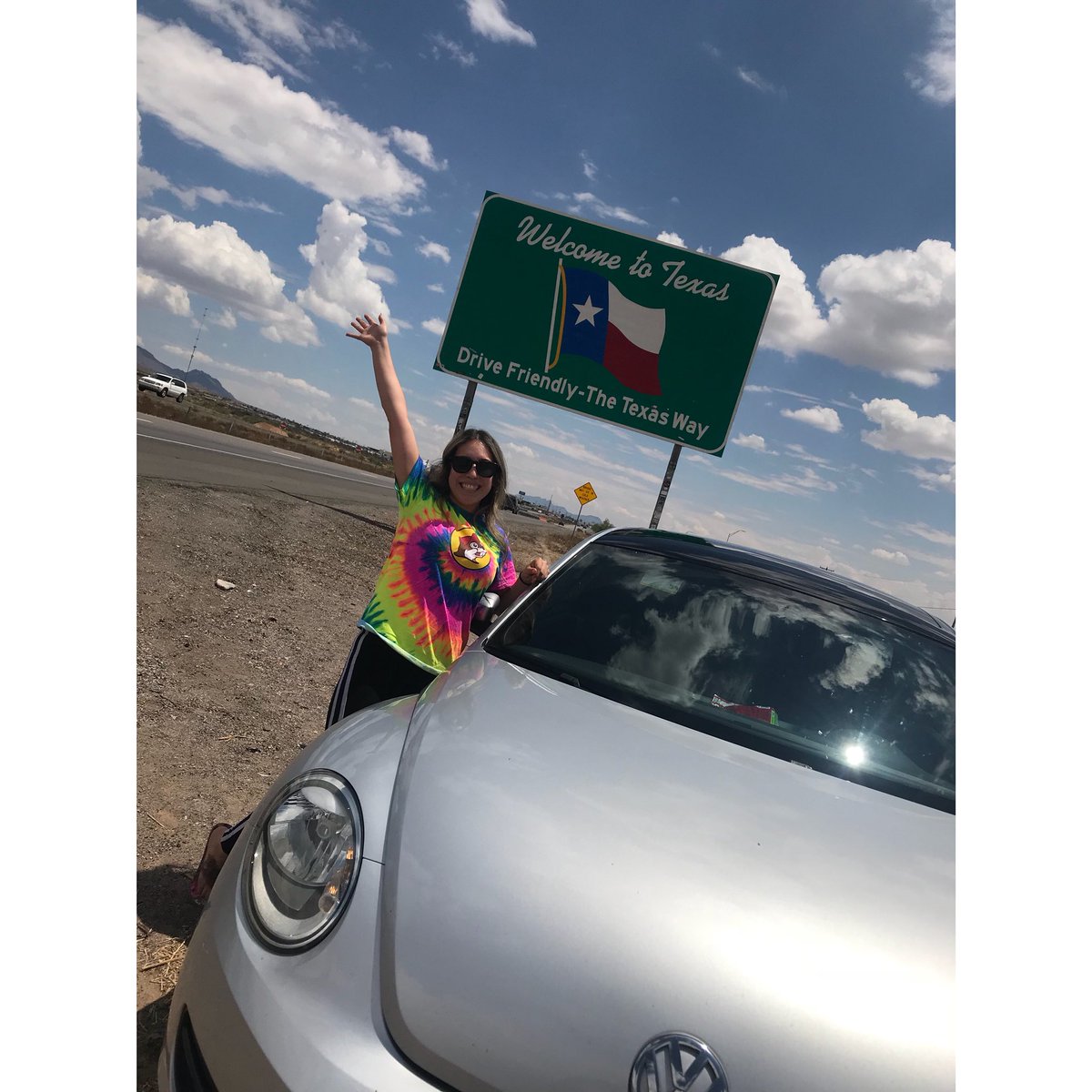 My first road trip with Herbie #californiatotexas #herbiethebeetle