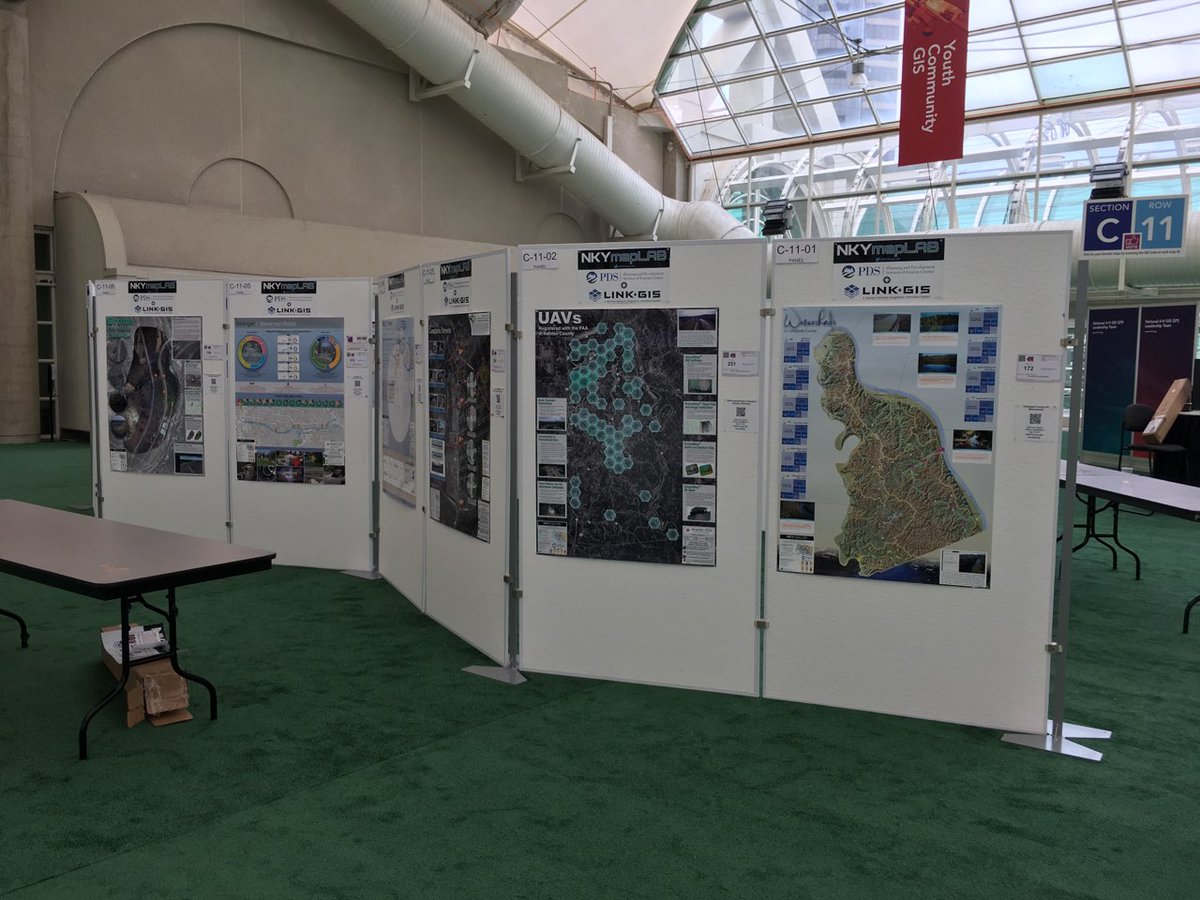 Stop by and see @NKYmapLAB and @LINK_GIS and @NKYdroneLAB at panels C-11-1 thru 7! #dronework #watersheds #ROI 1.8 million #calendar add your birthday! Don't want to miss this exhibit!  # linkgisworks