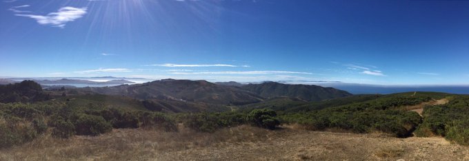 1 pic. Beautiful Saturday for a #trailrun in the #Marin #hills at #SFRC! Steady 12 miles, ~2150', 2 beaches