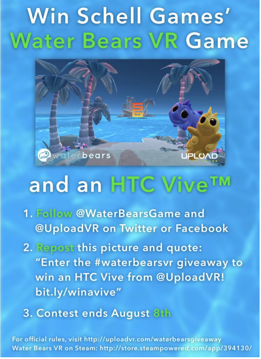 jabarijaco's tweet photo. “Enter the #waterbearsvr giveaway to win an HTC Vive from @UploadVR! https://t.co/h85G77ZDxH “ #waterbearsvr https://t.co/OlhhnxCKjy