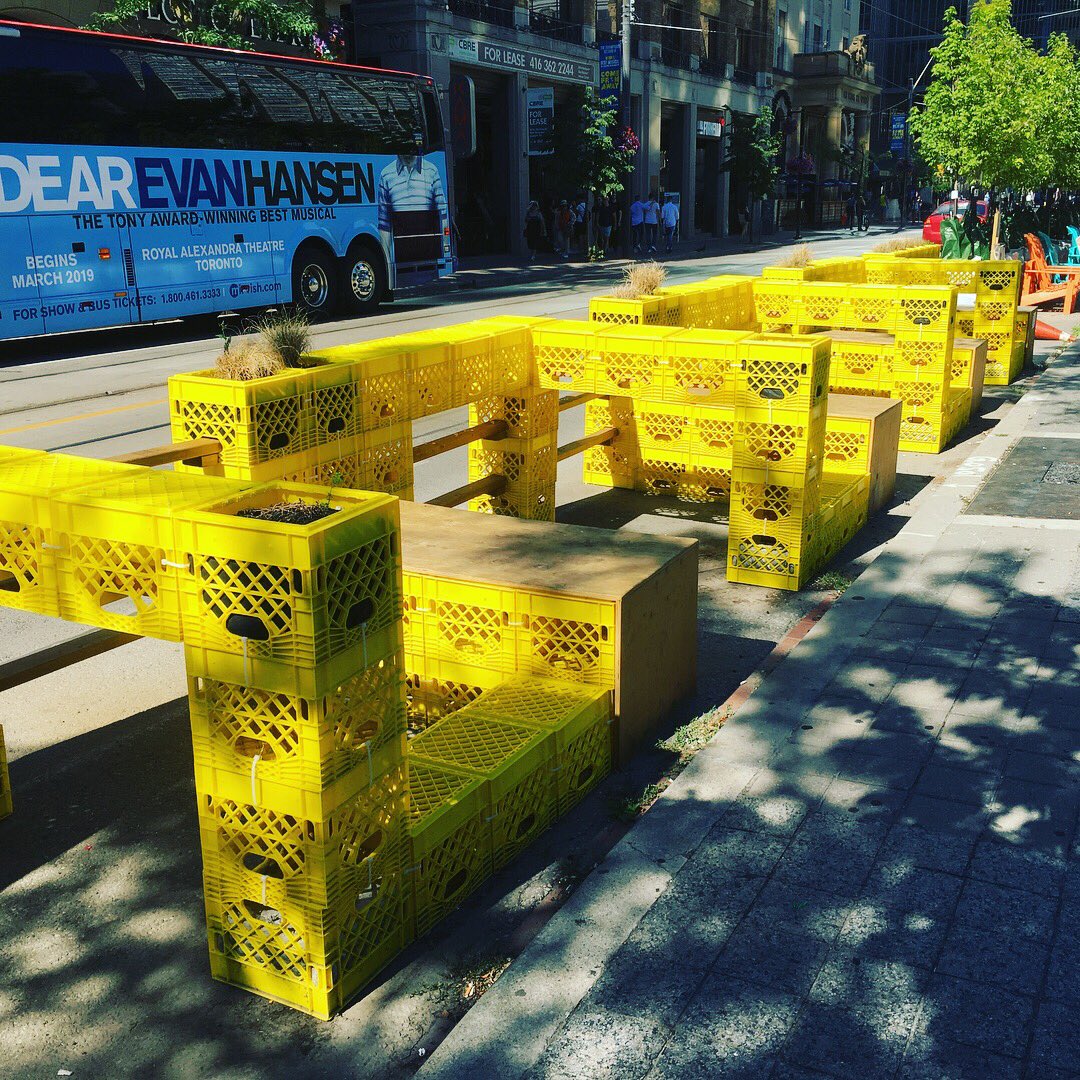 King Street in #Toronto like I’ve never seen it before ... a playful, crossable, sitable, walkable and #humanscale street #kingstreetpilot