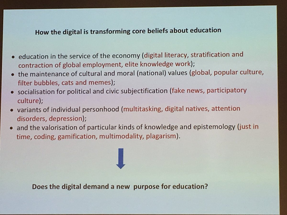 Merce_G's tweet photo. Does the digital demand a new purpose for education? @seftongreen #WFATE2018 @argeturv https://t.co/3PAdEX56gf