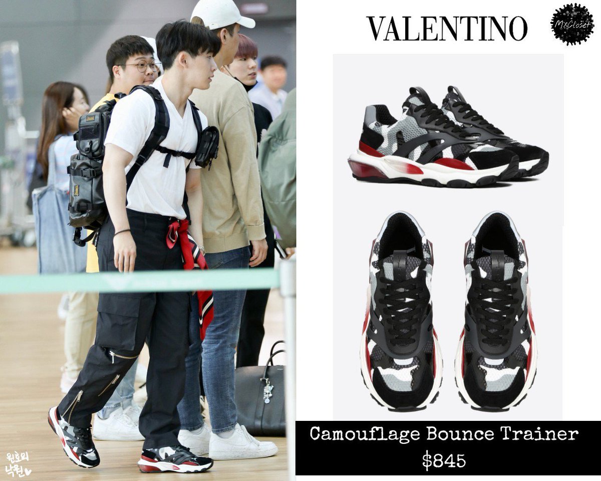 valentino camouflage bounce trainer