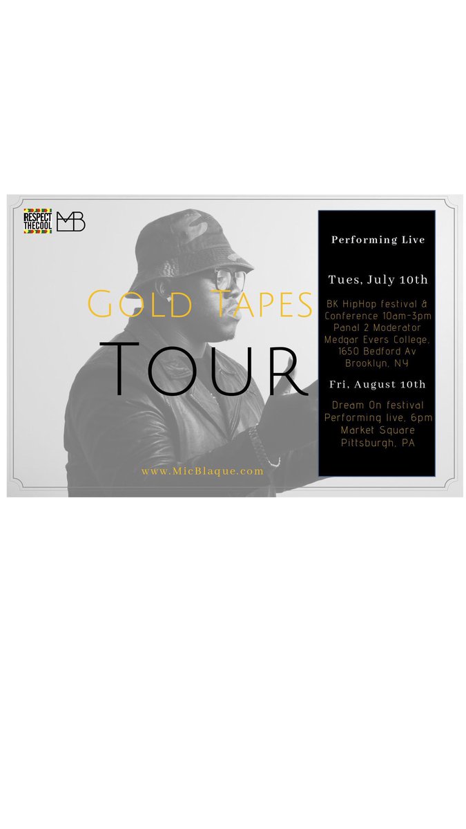 MicBlaque's tweet image. This Tuesday catch me at the #BkHipHopFest at Medgar Evers College! 11am #HipHop #Culture