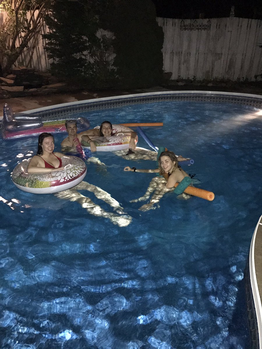 JDavidMarchand's tweet photo. Summer night swim for these post secondary beauties!! And a BBQ πby the chef!!! #theyounglife ππ https://t.co/NiHS5wBRYA