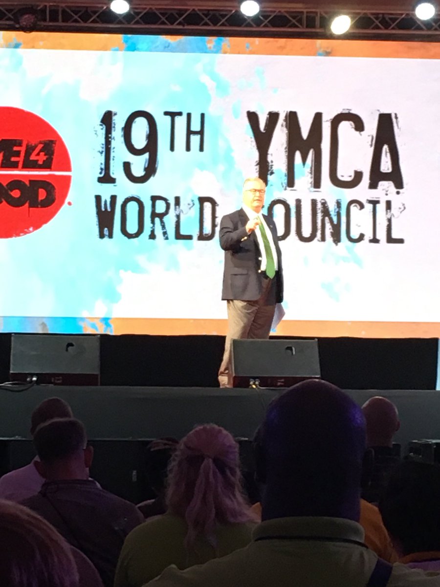 JasonStace16's tweet photo. Listening to @EltvikJohan deliver his Secretary General’s report. Always like listening to him speak so clearly about what YMCA delivers around the world #YMCAWC18 https://t.co/PiQj6NmiYm