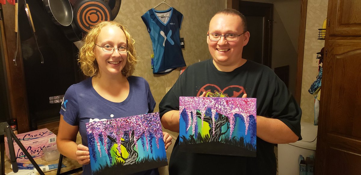 Kitty_Haz_Claws's tweet photo. I did some painting tonight with @MaliceetheMod following a painting done by @Artsherpa it was our 1st one by her! #painting #ItWasEasy https://t.co/eeICpBSnis